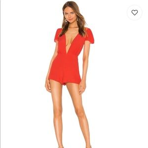 REVOLVE plunge romper coral